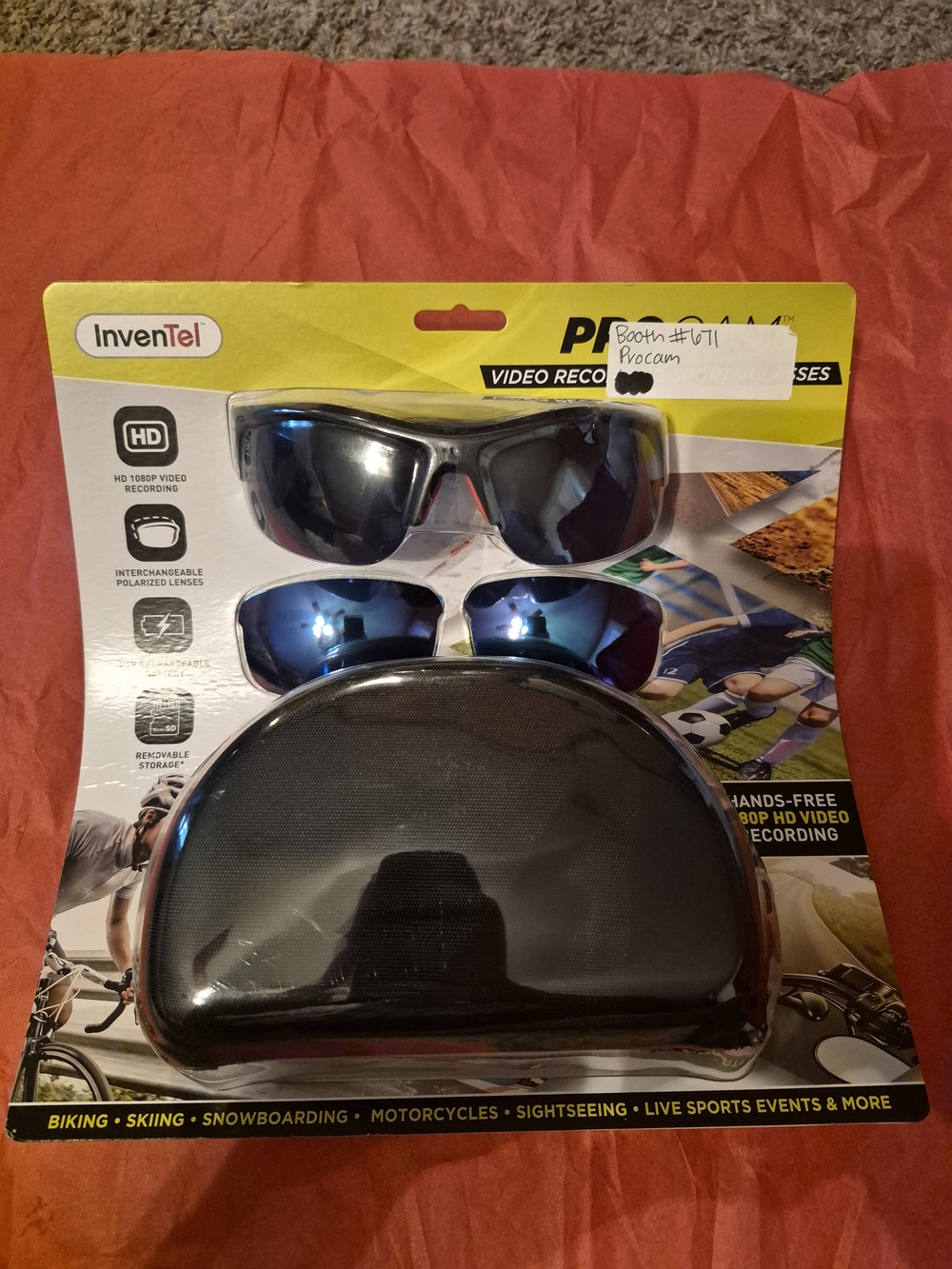 Inventel HD Video Recording Sunglasses with Interchangeable Lenses - Black